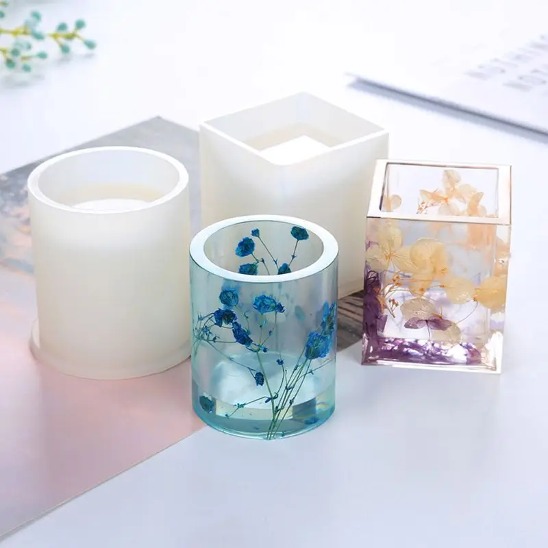

1 Set Epoxy Resin Silicone Molds Large Art Resin Molds for Coaster Ashtray Flower Pot Pen Candle Soap Jewelry Holder