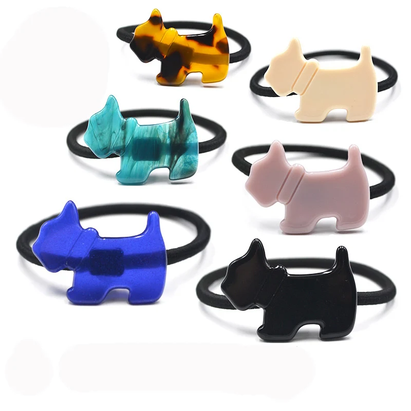 

Acetate cartoon puppy elastic hair bands rubber band ponytail holder hair rope tie sweet headband hair accessories for girls gum