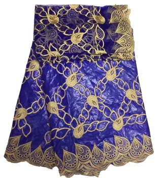 

Brocade Lace Fabric Beaded Bazin Riche Getzner With French Net Lace Dress With Stones PLL5