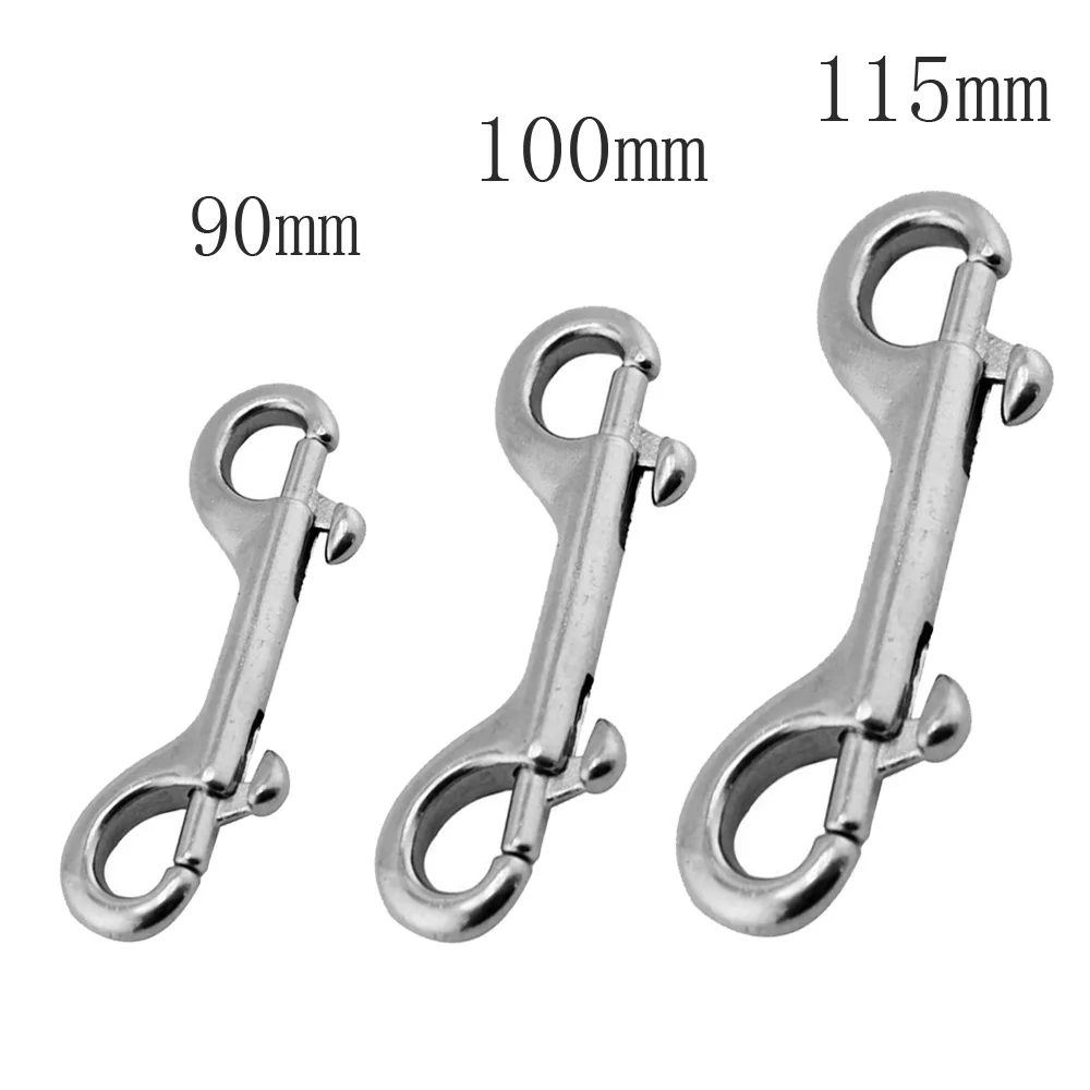 1PCS 2PCS 316 Stainless Steel Scuba Diving Eye Double End Snap Hook Marine Grade Boat Quick Release Key Ring Bolt Buckle Clip isure marine black nylon deck hinge with quick release pin ring for boat bimini top fitting 2pcs