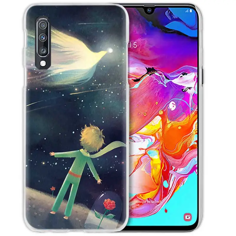 С принтом «Маленький принц», чехол для samsung Galaxy A50 A70 A20e A40 A30 A20 A10 A8 A6 плюс A9 A7 жесткий прозрачный чехол для телефона чехол Capa