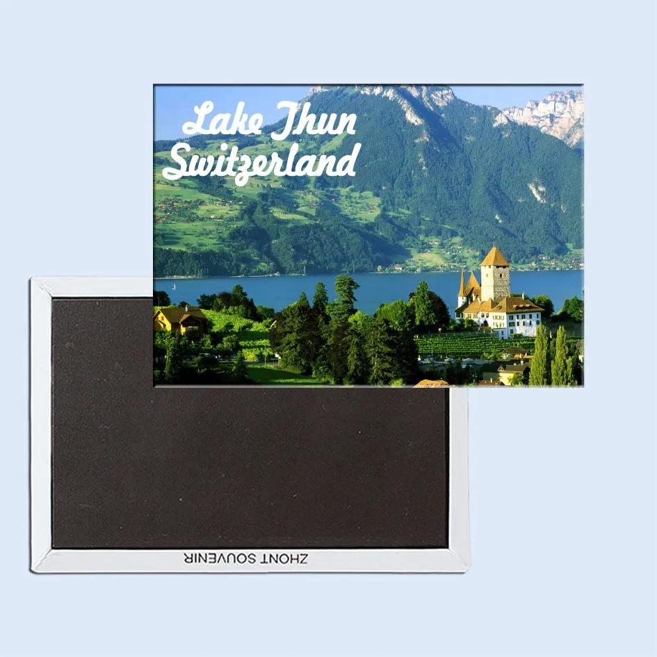Castello Di Spiez, Lago Di Handmade, Svizzera 24463 Magnete Per Frigorifero