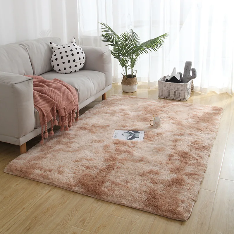 Скандинавский минималистичный коврик для дивана, прикроватный ковер с длинными волосами, покрывало для гостиной, спальни, нескользящий коврик