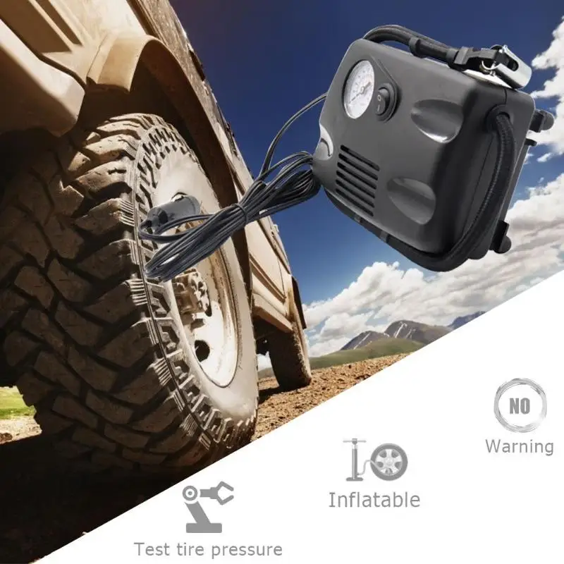 12V Мини Портативный автомобильных шин Электрический насос воздушный компрессор с манометром Портативный надуваемые воздухом для резиновой лодке автомобиль мото
