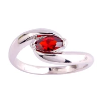 New Fashion Party Elaborate Gift Women Rings Garnet 925 Silver Ring Size 6 7 8 9 10 11 Free Shipping Wholesale Romantic