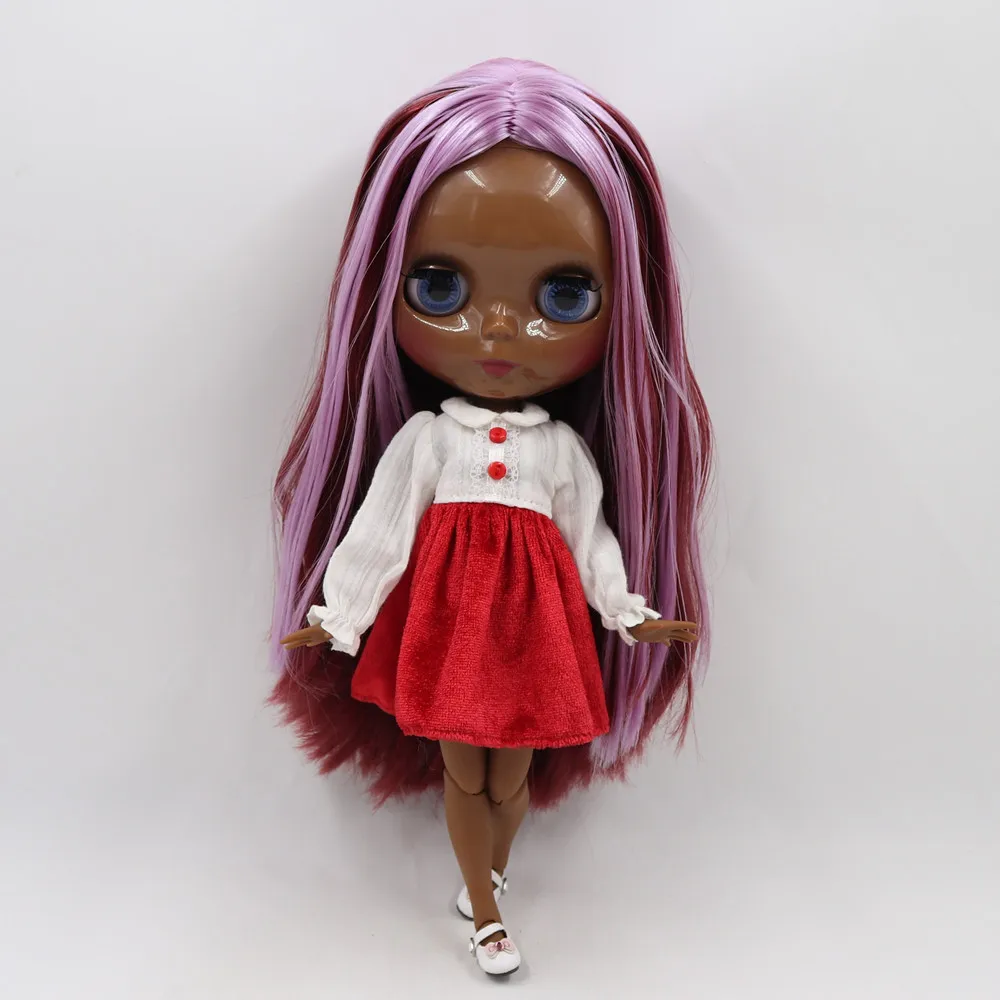 Ледяная фабрика blyth кукла NO. BL2137/12532 индивидуальные обнаженные куклы с фиолетовыми смешанными волосами jiont body для 1/6 BJD кукла для девочки подарок