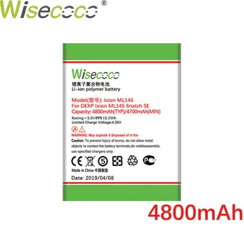 

Wisecoco 5 PCS/LOT ML145 4800mAh New Battery For DEXP Ixion ML145 ML 145 Snatch SE Phone Battery Replace + Tracking Number