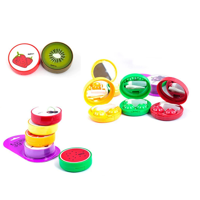 Карманный контейнер для хранения контактных линз в виде фруктов|lens case box|contact lens