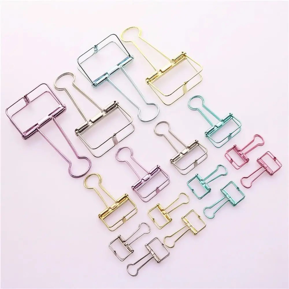 

3Pcs/Pack Multi-size Colorful Hollow Out Metal Binder Clips Notes Letter Paper Clip Office School Supply
