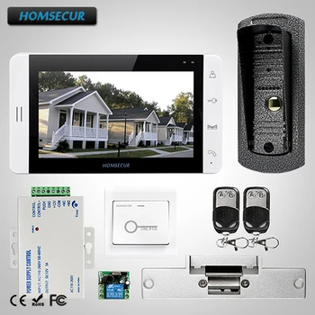 

HOMSECUR 7" Video&Audio Smart Doorbell+Dual-way Intercom for House/Flat 1C1M+ L1 : TC041 Camera + TM703-W Monitor (White) + Lock