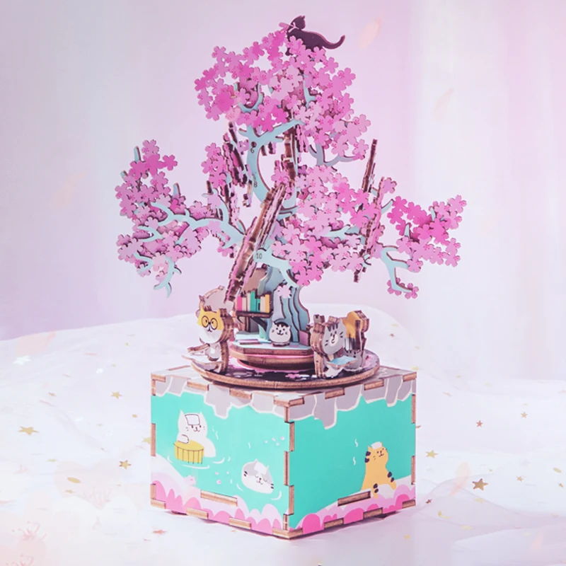 DIY caja de música de madera decoración miniatura figuras asamblea modelo Kits para niñas cumpleaños regalo AM409 DIY caja de música de madera decoración miniatura figuras asamblea modelo Kits para niñas cumpleaños regalo AM409