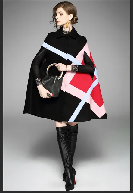 Disc New  coat Women's autumn and winter  new style women's wear European and American temperament sleeveless cloak wool coat