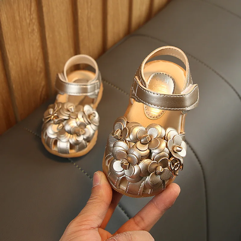  Newborn Baby Girls Shoes Summer Kid First Walkers Infant Soft Sole Shoes Golden Sneakers Prewalker 