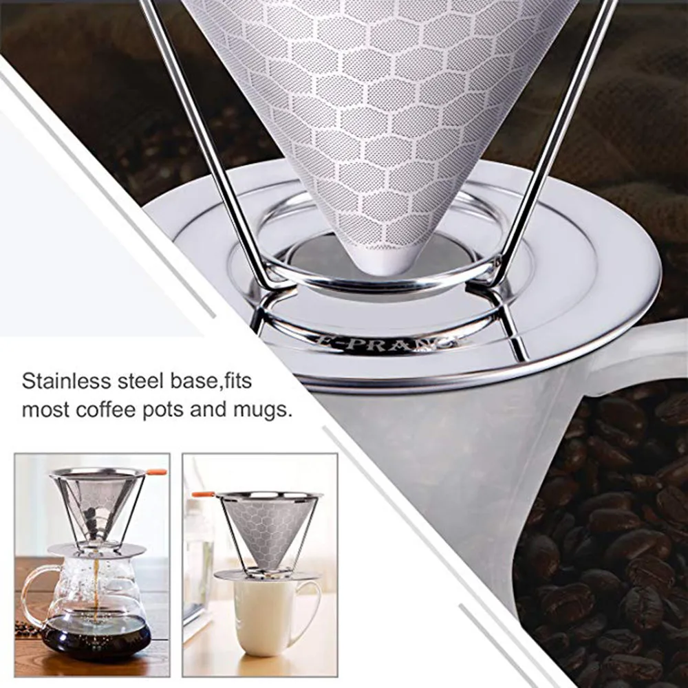 Coffeeware العسل الفولاذ المقاوم للصدأ القهوة تصفية دورق قهوة مع كأس القابلة للإزالة حامل فلتر القهوة المنزلية المطبخ أداة