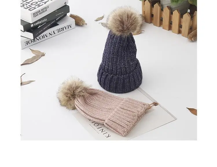 Модная осенне-зимняя трендовая вязаная шапка с помпонами, теплая шерстяная шапка с помпонами для родителя и ребенка