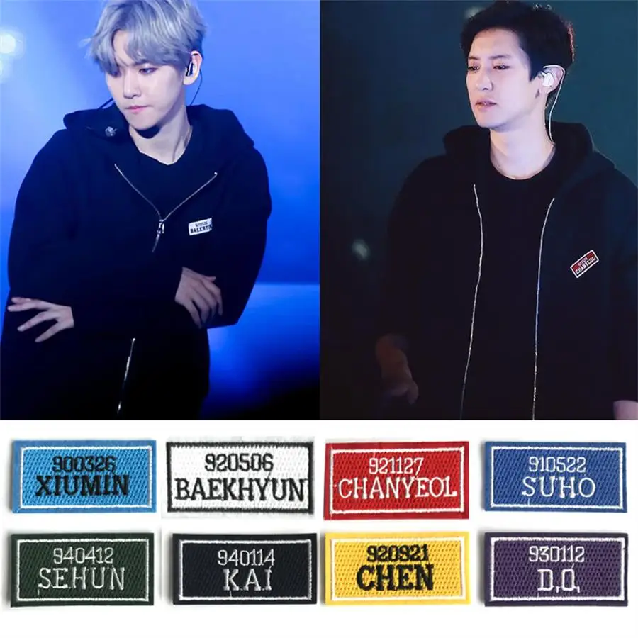 

KPOP EXO Cute Embroidery Cloth Patches Iron/Sew on Badge Shirt Jackets Applique DIY