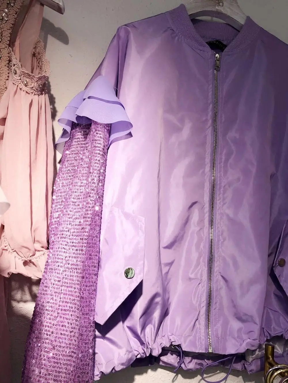 Courte Nouveau De 2018 Ide Lâche Paillettes Mode Femmes Automne Veste Manches gCxvdHvqw