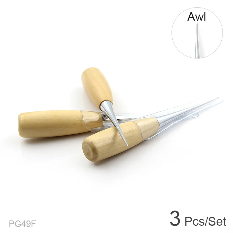Leather Sewing Awl Wood Handle Drillable Pin Punching Hole Maker Stitching Overstitch Kit DIY Handcraft Work|Наборы ручных