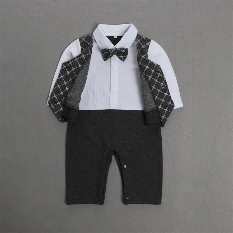 Новая весенняя одежда для малышей одежда с длинными рукавами для маленьких джентльменов детская одежда комбинезоны для мальчиков 4 шт./лот