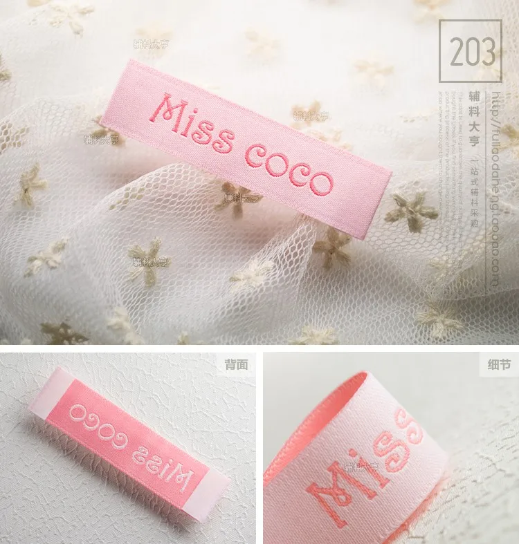 Miss CoCo" etiquetas voven para ropa, 60x15mm, etiqueta de ropa en stock! _ - AliExpress