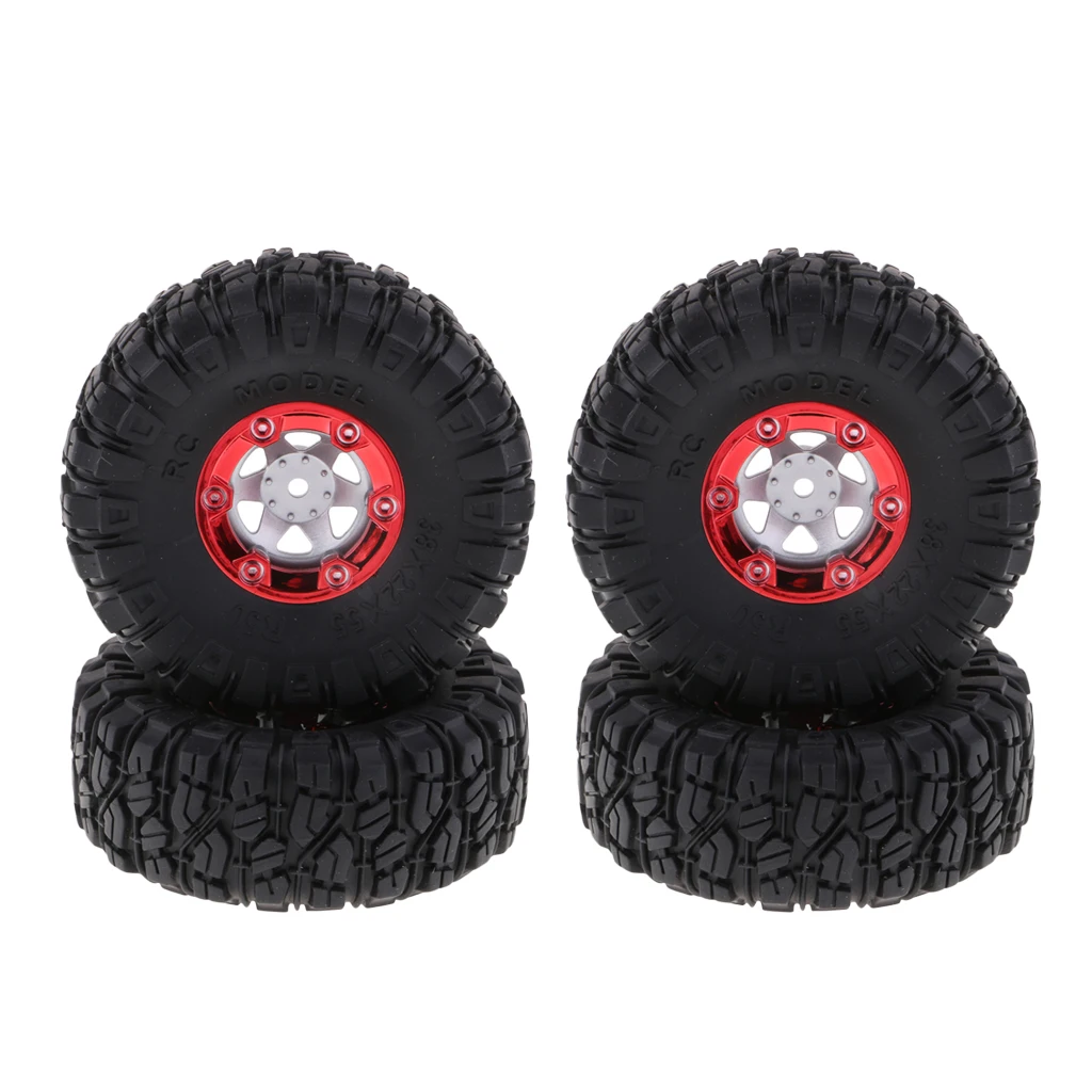 MagiDeal 1:12 RC Truck Crawlers 100mm Rubber Tires Tyres with Wheel Hex 4x for Wltoys 12428 12423 FY01 FY02 FY03