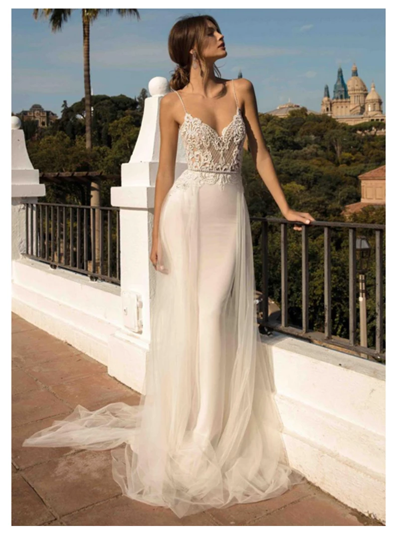 LORIE Strand Trouwjurken Spaghetti Mermaid Bruid Jurk Backless Prinses Lange Jurk Boho Bruid Jurk 2019 LORIE Strand Trouwjurken Spaghetti Mermaid Bruid Jurk Backless Prinses Lange Jurk Boho Bruid Jurk 2019