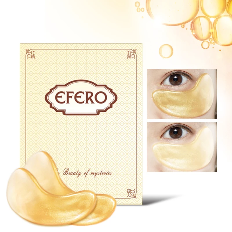 EFERO Коллаген Кристалл Золотая маска для глаз гель патч глаз маска для лица глаз патчи для Глаза Уход темный круг Увлажняющий 30 шт. = 15 пара