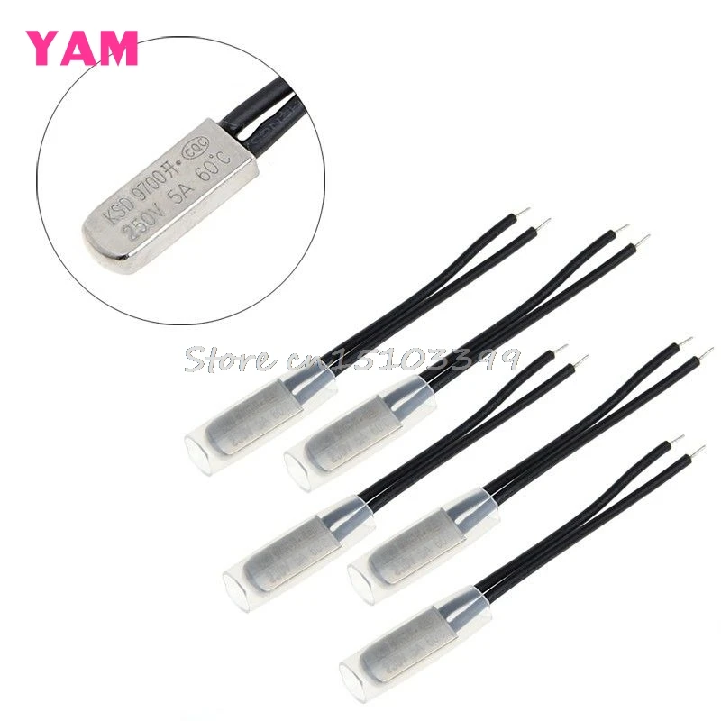 

5Pcs KSD9700 5A 250V Degrees Celsius Thermostat Control Temperature Switch G08 Drop ship