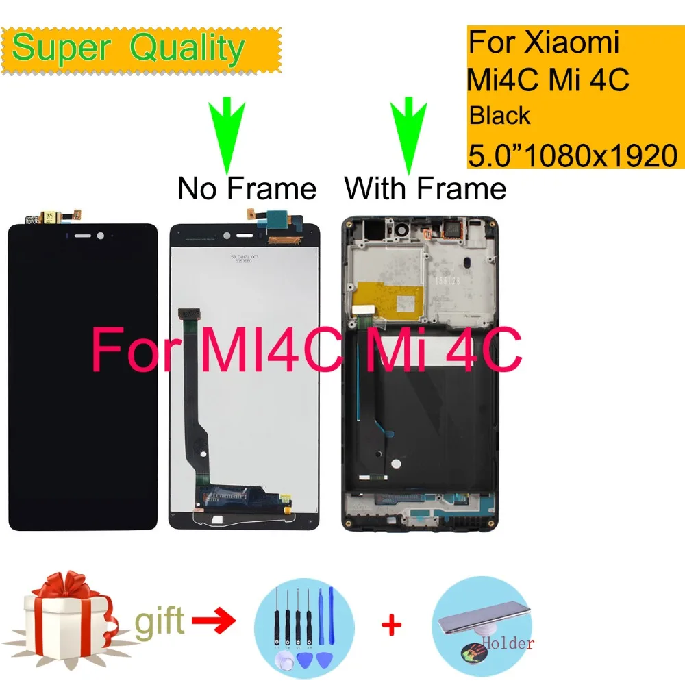 

ORIGINAL For Xiaomi Mi 4C Mi4C LCD Display Touch Screen Digitizer Sensor Pantalla monitor Mi4c LCD Assembly Complete With Frame