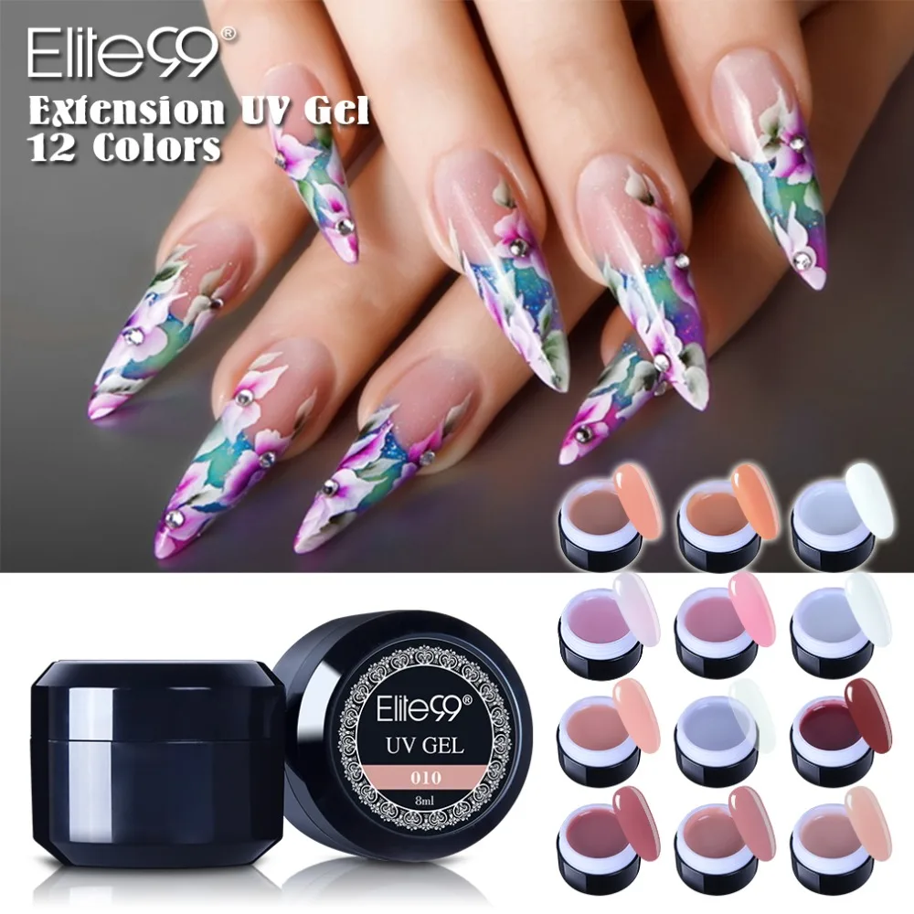 

Elite99 8ml UV Builder Gel Varnish Finger Extension Nail Crystal Gel Polish Long Lasting Nail Primer For Extension Nail Art