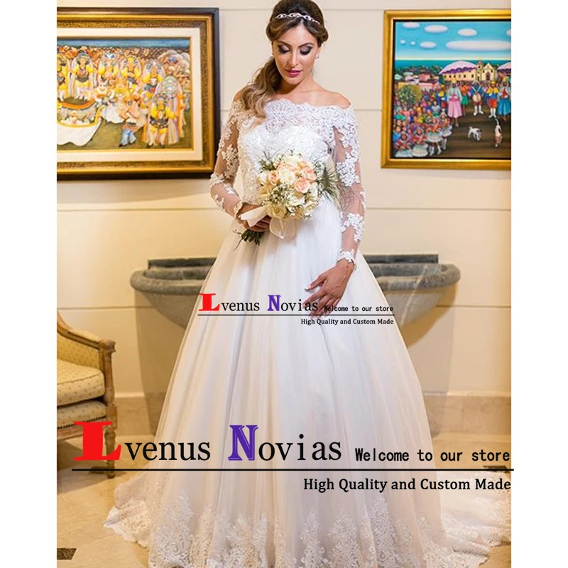 Vestido de Novia кружевное свадебное платье с открытыми плечами сексуальное вырезом