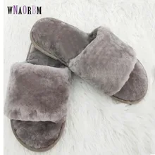 Зимние Модные мужские домашние тапочки г. Теплая обувь на овечьем меху женская обувь на плоской подошве без шнуровки мужские меховые тапочки 36-44