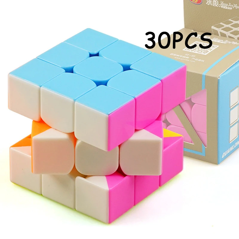 

30PCS YJ YongJun 3x3x3 Non Sticker Professional Magic cube Speed Twist Puzzle Neo Cube Educational Toy For Children Cubo magico