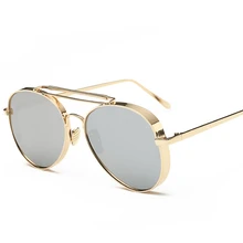 2017 Aviator Sunglasses Women Brand Designer UV400 Shades Golden ladies Eyewear Female Metal frame pilot