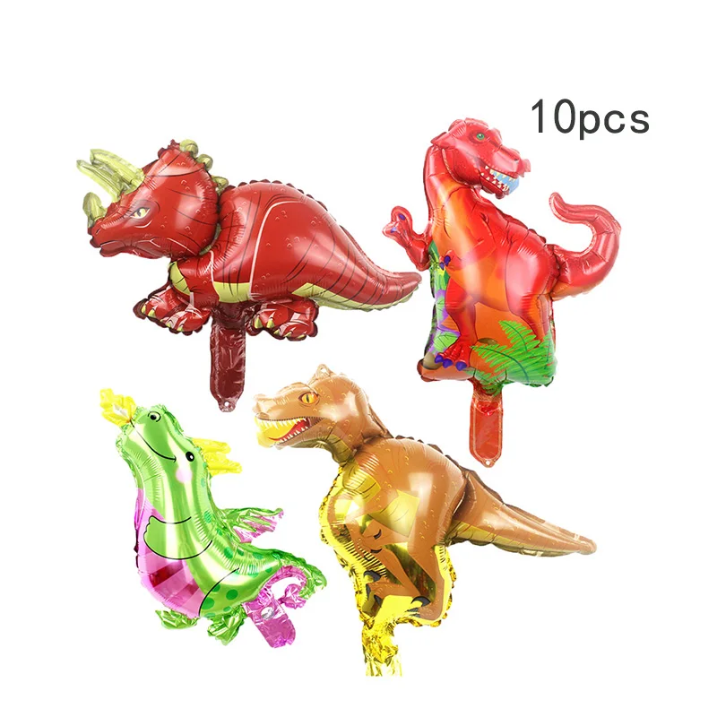 1 шт. Гигантские Воздушные шары из фольги в виде динозавра для мальчиков на день рождения, Детские вечерние шары в виде динозавра, украшения в виде шаров Юрского периода - Цвет: 16inch mixed 10pcs