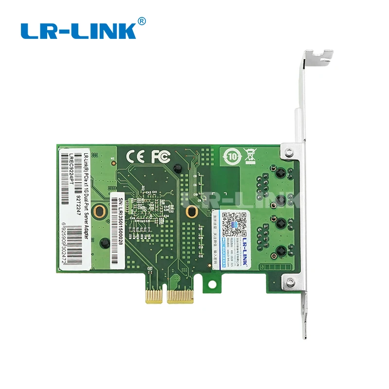 LR-LINK 9222HT Intel I350-T2 Совместимость Gigabit Ethernet двойной RJ45 Порты и разъёмы Сетевой адаптер PCI-Ex1 сетевая карта 10/100/1000 Мбит/с для ПК