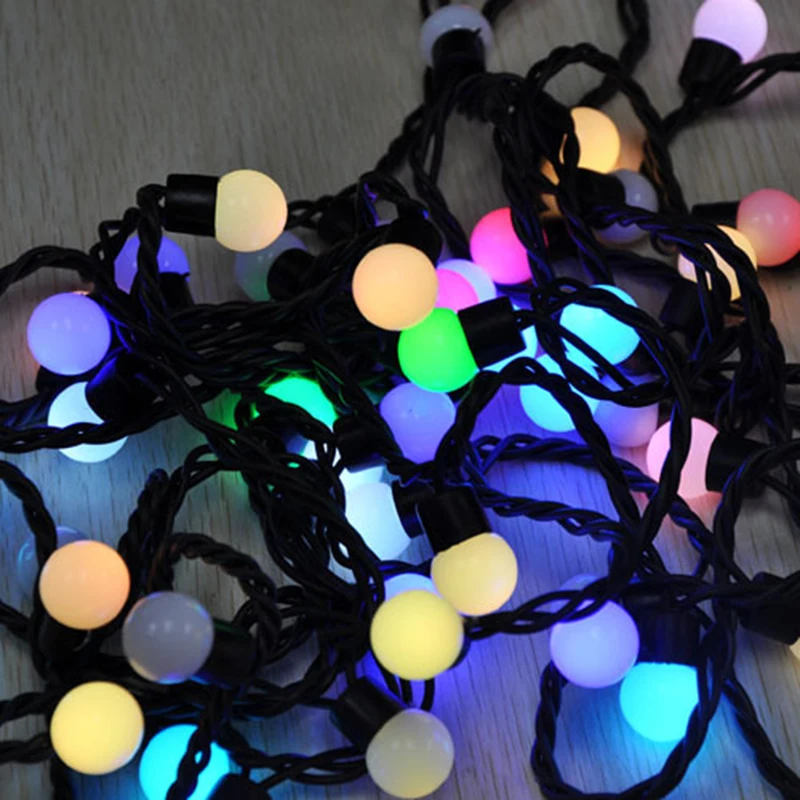 

SUNLI HOUSE Holiday lighting 4M 50pcs little Plastic balls LED lights Christmas New Year LED String lamps for Outdoor and Garden