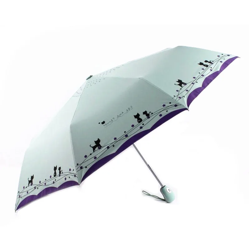 Guarda-chuva Feminino Criativo Gato Bonito Menina Revestimento