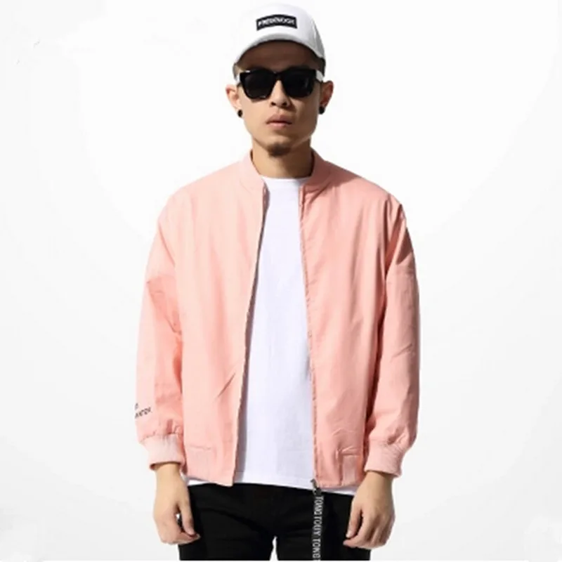 mens pink bomber