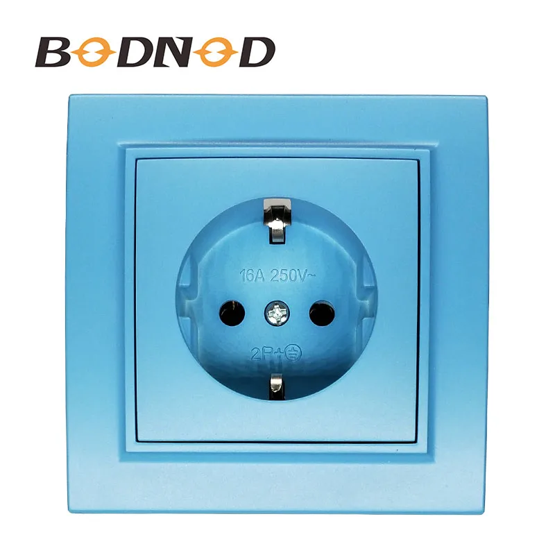 

Wall Socket Free shipping Hot European standard wall adapter connector output Light Blue color 16A 250V EP-08