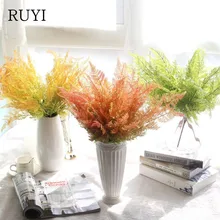 Искусственное растение из латекса папоротника листья, искусственный цветок зеленое растение для украшения дома аксессуары для гостиной современная зима