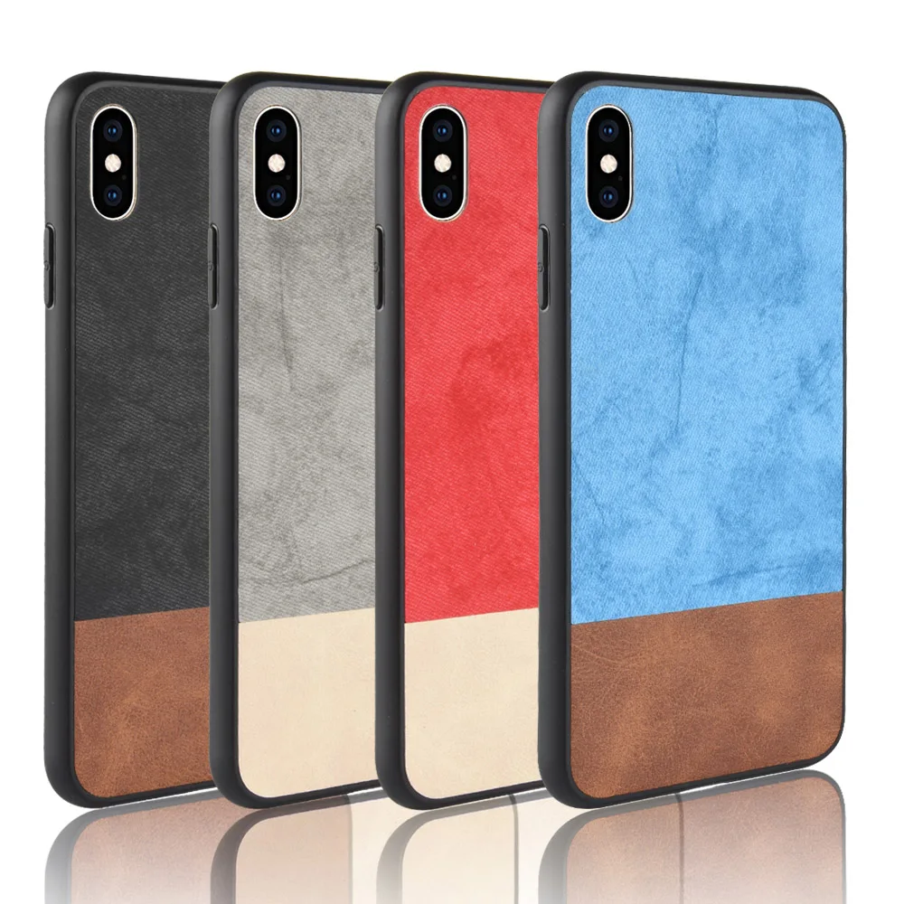 Luxury PU Leather Canvas Case For Apple iPhone XS Xs Retro Business Cowboy Hybrid Jeans Style Cover for X 5.8" | Мобильные