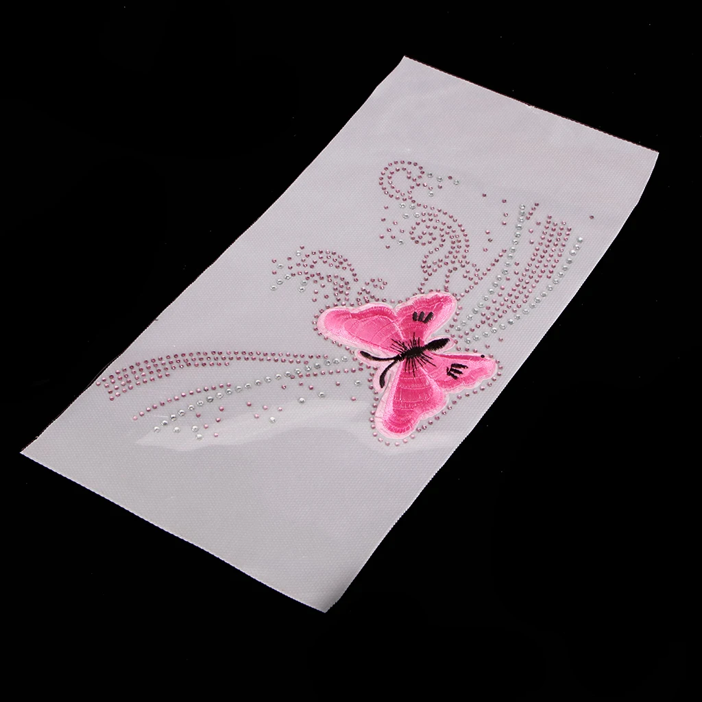 Butterfly Pattern Iron on Crystal Rhinestone Hotfix Transfer Patch DIY Decotative Applique for Clothing Bags