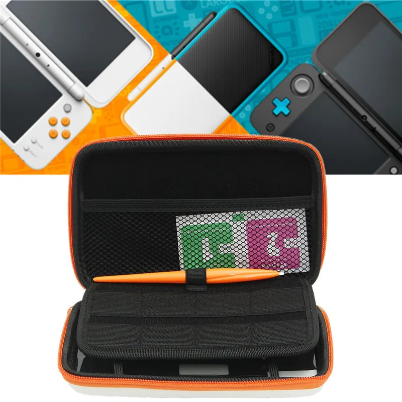 Для New 2DS LL для nintendo New 2DS XL/LL 3 в 1 комплект с белым EVA чехол для переноски сумка+ защита для экрана+ набор стилусов