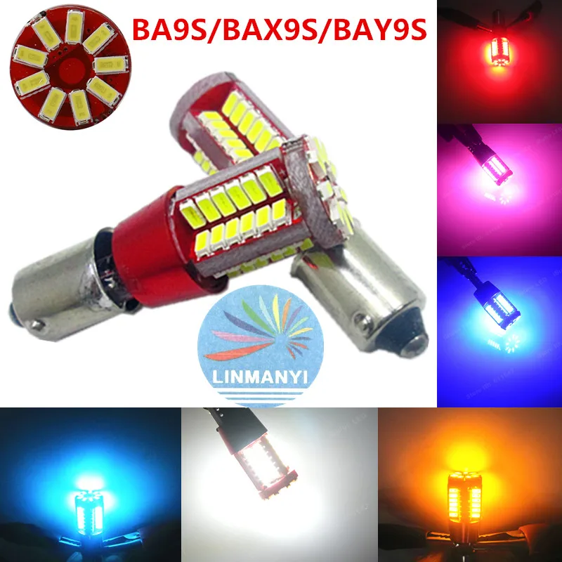 2 шт./лот BA9S BAX9S BYX9S canbus T4W H6W H21W led W5W 57led 3014 SMD Боковые указатели поворота без ошибок