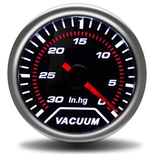 " 52 мм Универсальный Автомобильный вакуумный манометр-30~ 0 дюймов. Hg метр Авто белый светодиодный указатель манометры вакуумные широкополосные воздушный расход топлива boost