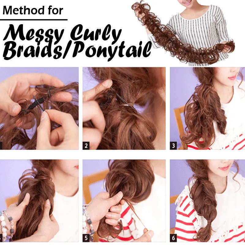 S-noilite 14 colori sintetici disordinati Chignon capelli elastico posticci capelli panino Updo estensione dei capelli Scrunchie ricci Chignon 85g - immagine 6