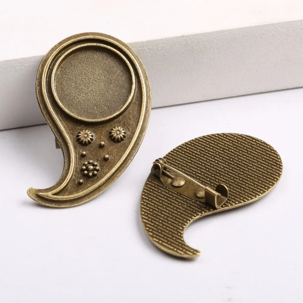 reidgaller 10pcs antique bronze cabochon brooch pin backings fit 18mm