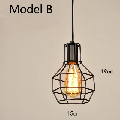Винтажный подвесной светильник с железной клеткой s 110 V-220 V E27 фойе/столовая/коридор/кофе окрашенный светильник с 8 типами - Цвет корпуса: B