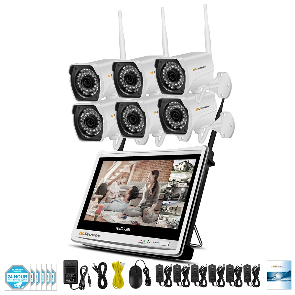 

Einnov 8CH Wifi NVR 1080P Wifi Wireless Home Security CCTV Camera System 12inch LCD Outdoor Video Surveillance Kit IP Camera HD